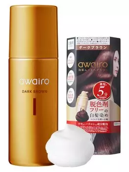 awairo Mousse Hair Color Gray Hair Dye 80g Permanent Hair Paint Gray Hair Hide Foam Color Women Men Gray Hair Hide [Dark Brown] Quasi-drug