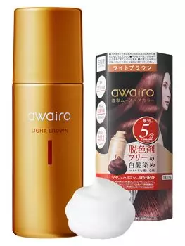 awairo Mousse Hair Color Gray Hair Dye 80g Permanent Hair Paint Gray Hair Hide Foam Color Women Men Gray Hair Hide [Светло-коричневый] Квази-лекарство светло-коричневого