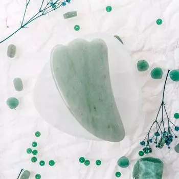 Авантюрин Камень Гуа Ша Массаж Лица Камень Гусиная Лапка