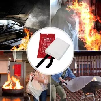 Аварийное огнестойкое одеяло Yousheng, термостойкая складная конструкция, легкое, простое в использовании одеяло из стекловолокна 1M белый