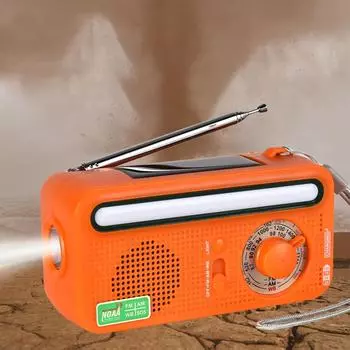 Аварийное перезаряжаемое ручное радио на солнечных батареях Оставайтесь на связи в любую погоду Компактное усовершенствованное радио черного цвета белый