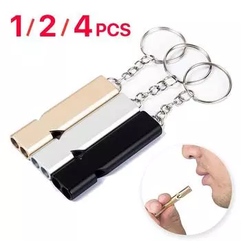 Аварийные свистки, свистки для выживания, высокие двойные трубки, металлический свисток для кемпинга, пешего туризма, катания на лодках, охоты, рыбалки 1PCS чёрный