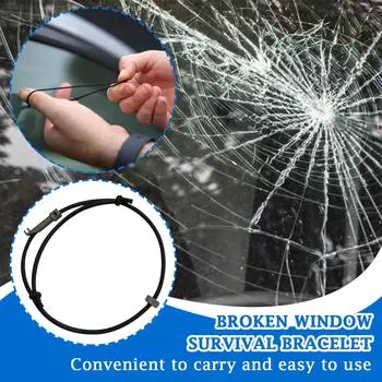 Аварийный браслет для разбития окон, аварийный стеклобой и брелок-наручник One Size чёрный