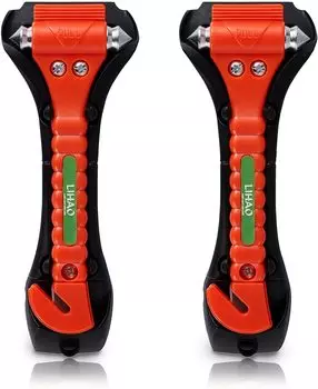 Аварийный молоток LIHAO, молоток для эвакуации, автомобильный молоток, набор из 2 шт. с фиксированным держателем, аварийный 2 pcs