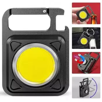 Аварийный светильник, компактный, мощный, прочный, универсальный, водонепроницаемый, с зарядкой через USB, мини-светильник для кемпинга, светодиодный фонарик для улицы 450LM чёрный