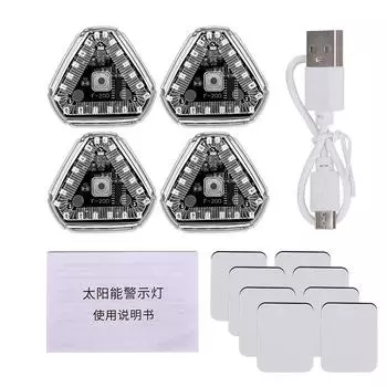 Аварийный треугольник стробоскоп на солнечной батарее, светодиодный, водонепроницаемый IP6, 60 мм