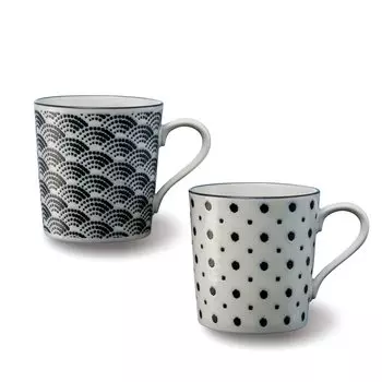 Авасака, пара кружек комон в современном японском стиле, 7-1968 г.