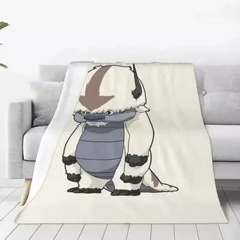 Аватар последний Airbender Appa стоячее одеяло, фланелевое портативное мягкое одеяло на весну/осень для кровати, дивана, коврика 40x50in