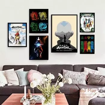 Аватар: Повелитель воздуха, Япония, аниме, карта, плакаты и принты, картинки на стене, абстрактный декоративный домашний декор, плакат 21cm30cm NoFrame