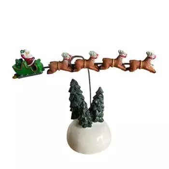 Away Flying Sleigh Animated Christmas Vacation Village Statue Decor