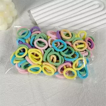 AWAYTR 100 шт. Эластичные резинки для волос Девочки Мини Цветные Нейлоновые Повязки на Голову Детские Держатели для Хвоста Скранчи Модные Аксессуары для Волос