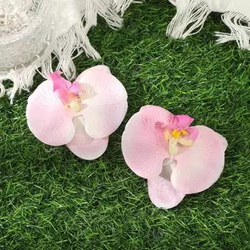 AWAYTR 2 шт. Свежий цветок фаленопсиса заколка-утиный клюв цветочные заколки для волос Валентина головной убор аксессуары для волос для девочки фестивальный подарок