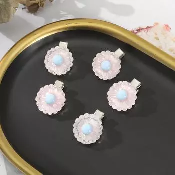 AWAYTR 5Pcs/Set Sweet Plumeria Hairpin Hair Clips For Kids Girls Flower Hairpins Mini Hair Clips Duckbill Clip Hair Accessories