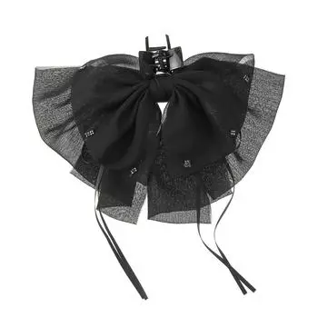 AWAYTR Бежевые шифоновые заколки для волос с бантом, тканевые заколки-крабы для женщин, девушек, подарок, аксессуары для волос, головной убор на День святого Валентина