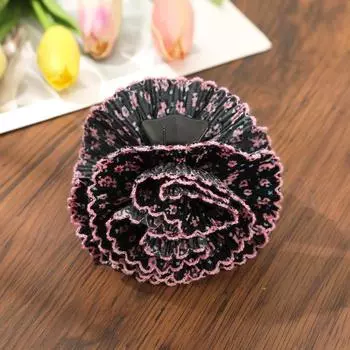 AWAYTR Fashion Floral Lace Hair Claws Fabric Flower Hair Clips Crab For Women Girl Gift Hair Accessories Valentine Headwear