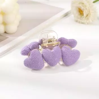 AWAYTR Хлопковые заколки для волос в виде сердечек, пластиковые цветочные заколки-крабы для женщин, девушек, подарок, аксессуары для волос, головной убор на День святого Валентина