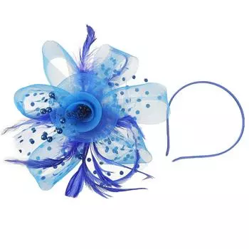 AWAYTR Элегантные повязки на голову в виде цилиндра в горошек из сетки, широкая повязка на голову, аксессуары для волос для женщин, фестивальный головной убор