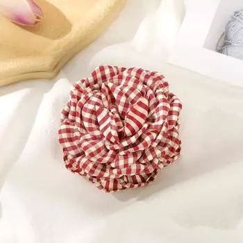 AWAYTR Клетчатые цветы Заколки для волос Тканевые заколки-крабы для женщин, девушек, подарок, аксессуары для волос, Валентин, головной убор