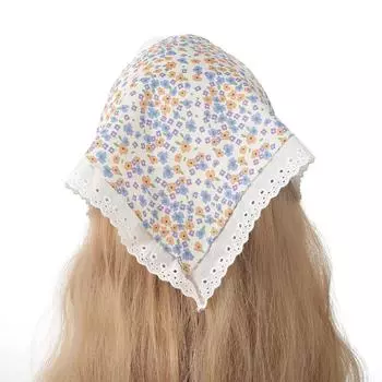 AWAYTR Однослойная повязка на голову с принтом, шарф для волос, резинки для женщин, головной убор для вечеринки, бандана с весенним принтом, тюрбан, повязка на голову, головной убор