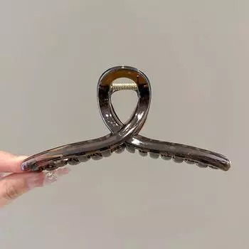 AWAYTR Retro Brown Cross Hair Claws Acrylic Hair Clips Crab For Women Girl Gift Hair Accessories Valentine Headwear