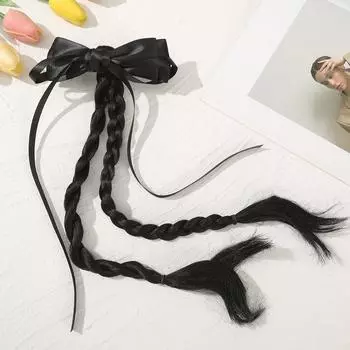 AWAYTR Сатиновый бант Заколка-уточка с кисточкой для парика Цветочные заколки для волос Валентин Головной убор Аксессуары для волос для девочки Подарок на фестиваль