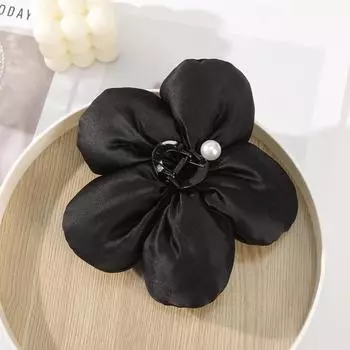 AWAYTR Soft Fluffy Flower Hair Claws Fabric Floral Hair Clips Crab For Women Girl Gift Hair Accessories Valentine Headwear