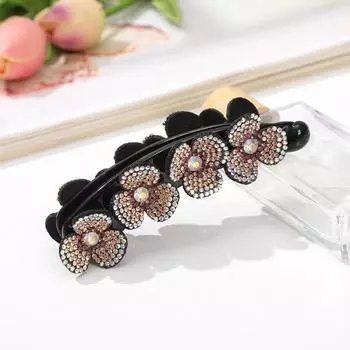 AWAYTR Стразы Цветок Заколка для волос Модные заколки-бананы Расческа Зажим Аксессуары для волос для девочки Подарок на фестиваль Валентина Головной убор