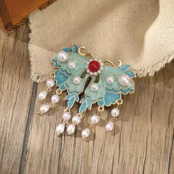 AWAYTR Vintage Pearl Duckbill Hairpin Alloy Tassel Hair Clips Valentine Headwear Girl Hair Accessories Festival Gift