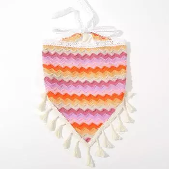 AWAYTR Вязаная крючком повязка на голову с цветочной кисточкой, шарф для волос, резинки для женщин, праздничный головной убор, весенний принт, бандана, тюрбан, повязка на голову, головной убор