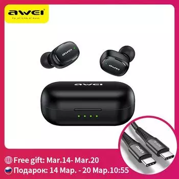 AWEI T13Pro TWS Bluetooth наушники Беспроводные стерео наушники 5.0 Bluetooth Беспроводные стереонаушники Сенсорное управление Музыкальные наушники T13