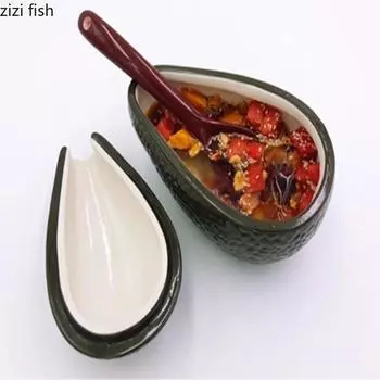 Авокадо Керамическая тарелка Крышка Салатница Фруктовница Десертницы Холодные закуски Миски для риса Фруктовая тарелка Декоративная тарелка Столовые приборы