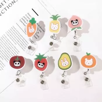 Авокадо Медсестра Доктор Катушка Клип Зажимы для удостоверений личности Держатель для именных карточек Держатель для бейджа Выдвижная катушка для бейджа strawberry