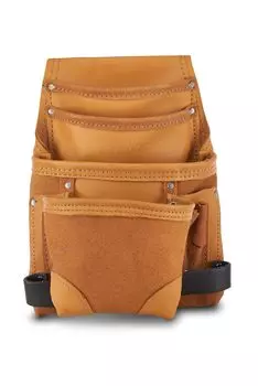 AWP Genuine Leather Premium Tool Organizer for Fits Work Belts up to 3 Inches Professional Toolbox for Efficient Tan Pouch, Multi-Pocket Electricians,