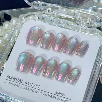 Аврора Кошачий глаз Красочный нейл-арт: Съемные накладные типсы Extra Small