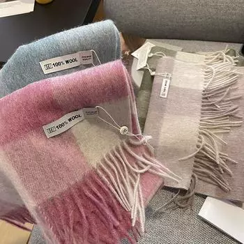 Австралийская шерстяная шахматная доска простой зимний универсальный теплый шарф Ins Style 160x30cm