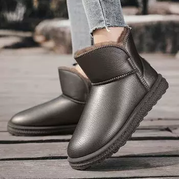 Австралийские ботинки для снега, повседневные кожаные ботинки для мужчин и женщин, зимние теплые нескользящие мужские кроссовки, мужские спортивные хлопковые туфли для мужчин 36~45 36