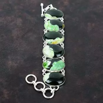 Австралийский хромированный браслет из халцедона, браслет из стерлингового серебра 925 пробы, ювелирные изделия из драгоценных камней, регулируемый браслет-цепочка, браслет ручной работы, свадебный подарок Adjustable