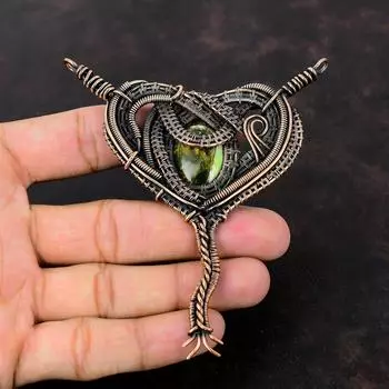 Австралийский хромированный кулон из халцедона, кулон из медной проволоки, элегантный кулон, ювелирные изделия из драгоценных камней, кулон ручной работы, медные украшения для подарка