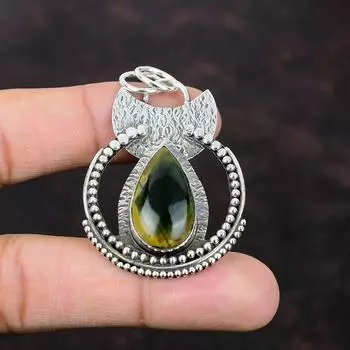 Австралийский хромированный кулон с халцедоном, подвеска из стерлингового серебра 925 пробы, ювелирные изделия из натурального драгоценного камня, подвеска ручной работы в стиле бохо, подарок для ее удивительного кулона