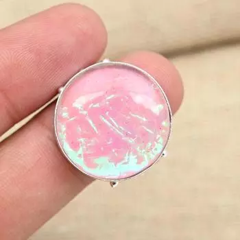 Австралийский розовый тройной опал, драгоценный камень, твердое кольцо из стерлингового серебра 925 пробы, ювелирные изделия ручной работы 4 розовый