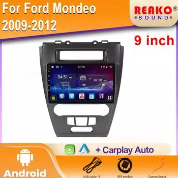 Авто беспроводной Carplay автомобильный радиоприемник мультимедийный плеер навигация Bluetooth WIFI Android для Ford Mondeo 2009-2012 4 core 1GB+32GB carplay