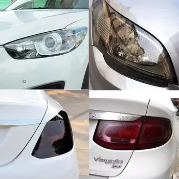 Авто дым противотуманные фары задний фонарь оттенок виниловая пленка лист наклейка водонепроницаемый стайлинг автомобиля 30X100 CM прозрачный