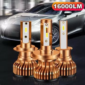 Авто H7 светодиодные фары мини H11 светодиодные лампы H4 светодиодные H1 9005 9006 HB3 HB4 H13 9004 9007 автомобильные лампы 16000LM 6500K ближний дальний свет турбо H1
