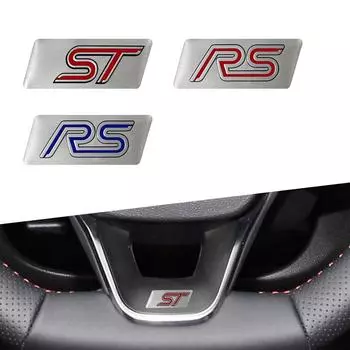Авто интерьер 3D алюминиевый RS/ST эмблема рулевое колесо наклейка на центральную консоль для Focus MK2 MK3 Fiesta Kuga аксессуары