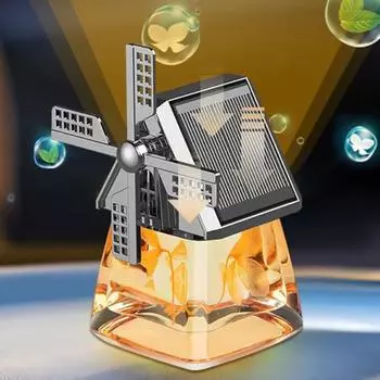 Авто ветряная мельница на солнечной батарее, автомобильный парфюм, освежитель воздуха, ароматерапия, милый автомобильный энергетический вращающийся ароматерапевтический диффузор, аксессуары для украшения интерьера зелёный