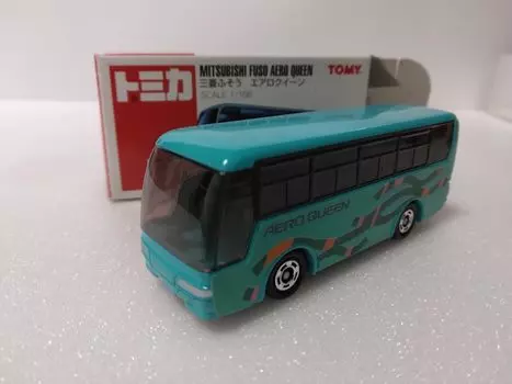 Автобус Tomica Mitsubishi Fuso Aero Queen бирюзового цвета №1, масштаб 1/156, синий