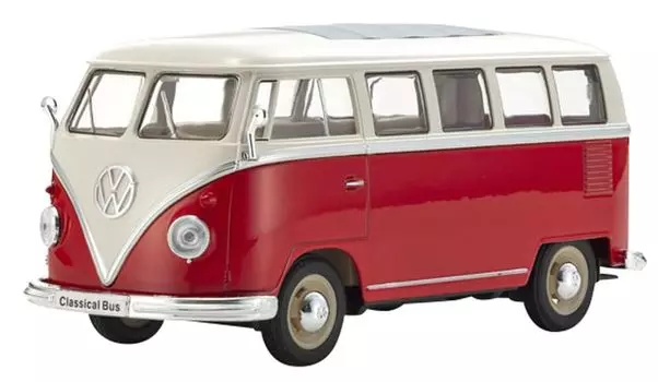 Автобус WELLY VW T1 1963 г., красный, готовый продукт, масштаб 1/24
