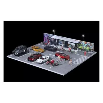 Автобусная остановка, парковка MO925017 Moreart Модель Pit Garage Diorama Mini Car 1/64 [Предмет] чёрный