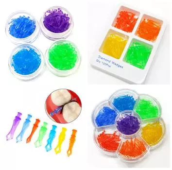 Автоклавируемые стоматологические межзубные клинья, все 7 размеров, алмазные клинья для зазора между зубами, стоматологические лабораторные инструменты 1 box A