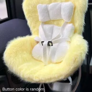 Автокресло для кукол с мягкой пушистой подушкой, креплением на воздуховод и настольной подставкой, милое и функциональное украшение для автомобиля и коллекционеров кукол Yellow разноцветный